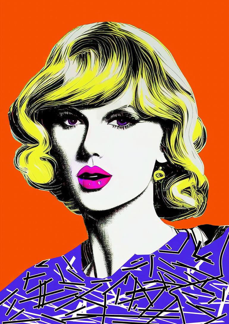 Taylor Swift Orange Painting by Diana Ringo