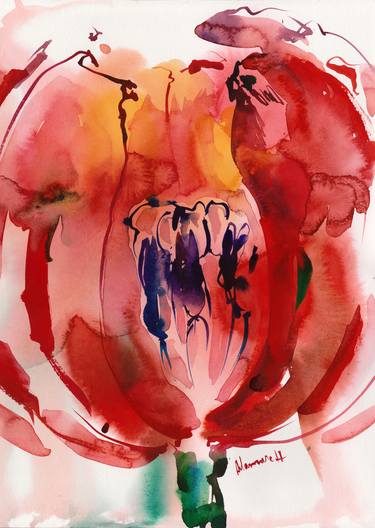 Print of Abstract Botanic Paintings by Alisa Adamsone