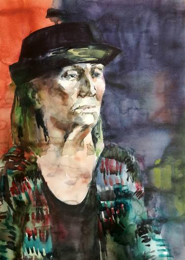 Original Expressionism Portrait Paintings by Alisa Adamsone