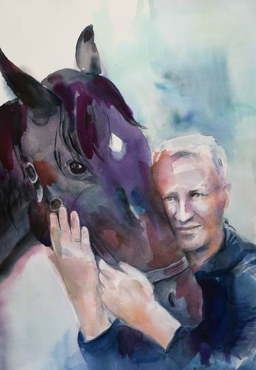 Print of Realism Horse Paintings by Alisa Adamsone