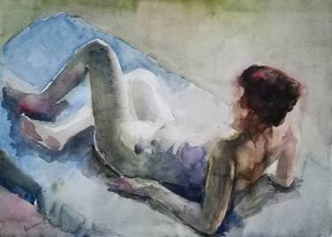 Print of Expressionism Nude Paintings by Alisa Adamsone