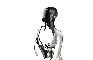 Original Expressionism Nude Drawings by Alisa Adamsone