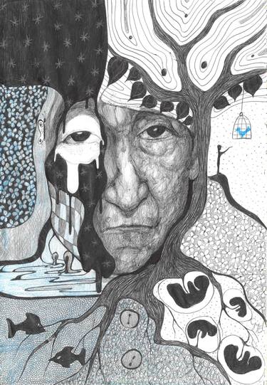 Original Symbolism Fantasy Drawings by Éda Gyenis