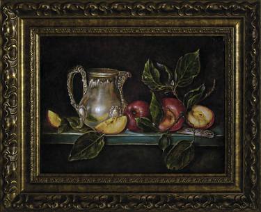 Silver jug with apples thumb