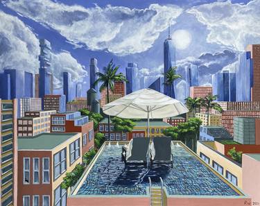 Original Modern Cities Paintings by René Wissink