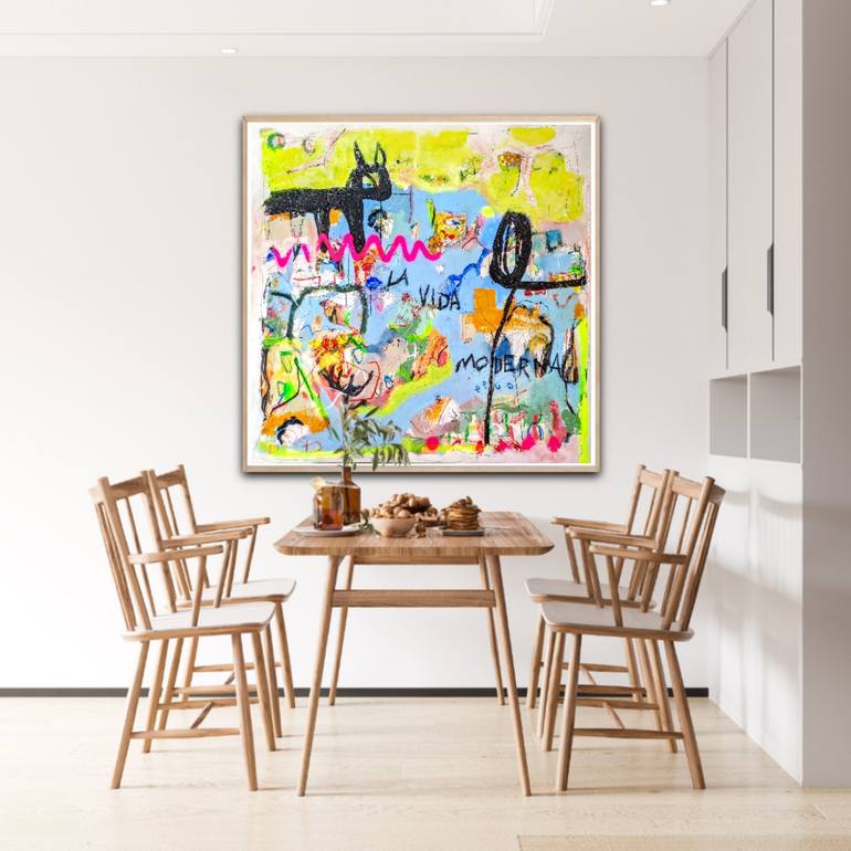 Original Abstract Expressionism Graffiti Painting by Alfonso Sánchez