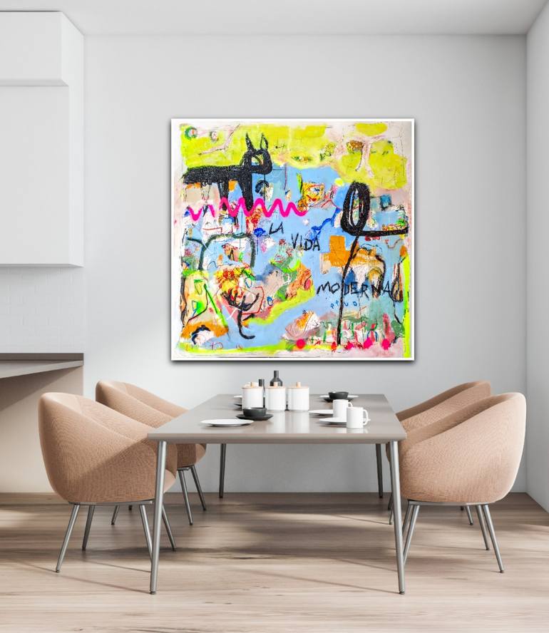 Original Abstract Expressionism Graffiti Painting by Alfonso Sánchez