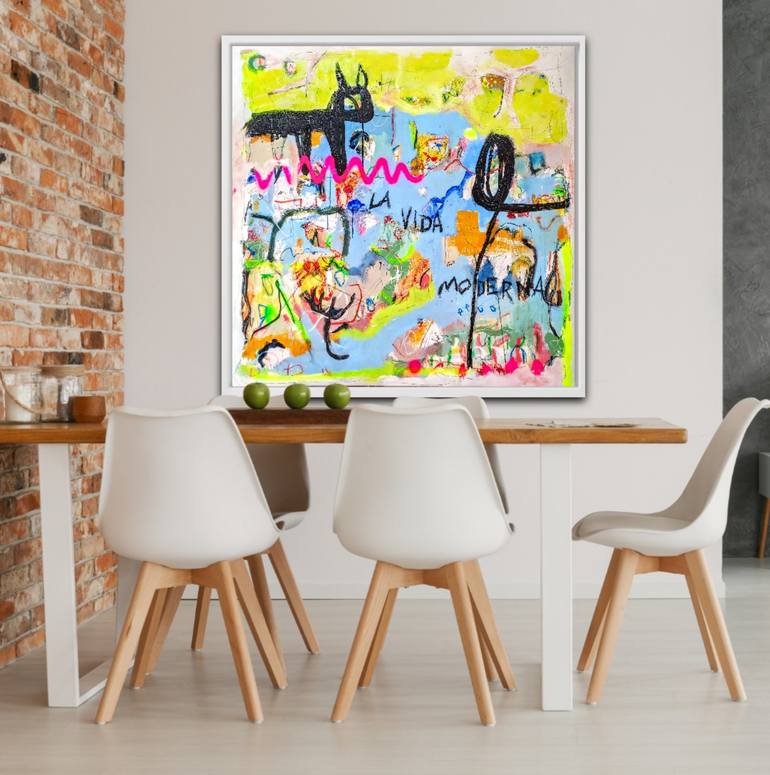 Original Abstract Expressionism Graffiti Painting by Alfonso Sánchez