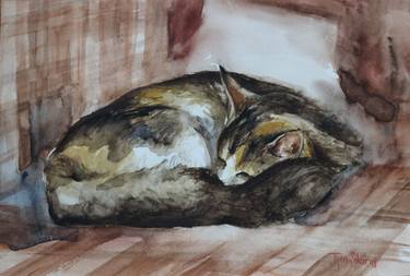 Original Cats Paintings by Tijen Sikar Parla