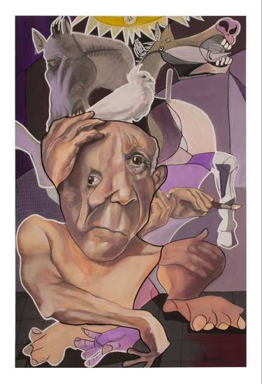 Print of Cubism Celebrity Paintings by Richard Routin