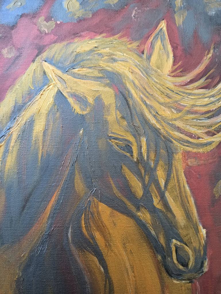 Original Abstract Horse Painting by NATALIA KICHATOVA