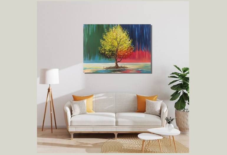 Original Abstract Tree Painting by NATALIA KICHATOVA