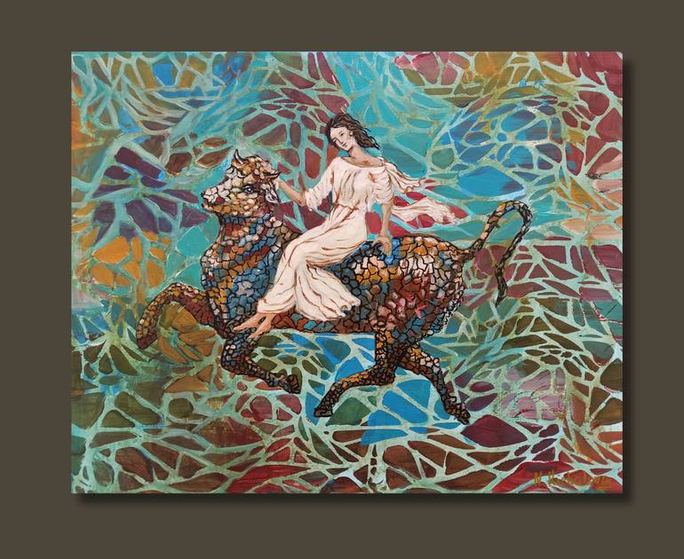 Original Pop Art Classical Mythology Painting by Natalia Kichatova