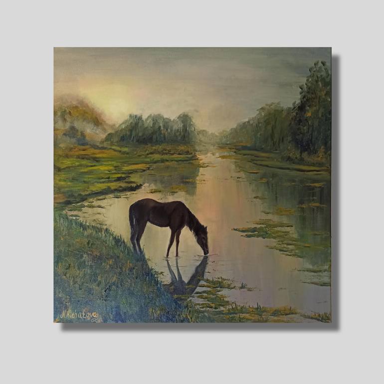 Original Classicism Horse Painting by Natalia Kichatova