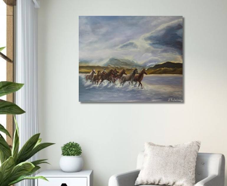 Original Contemporary Horse Painting by Natalia Kichatova