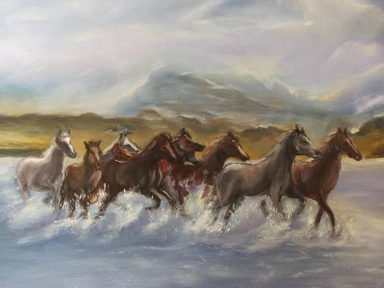 Original Contemporary Horse Painting by Natalia Kichatova