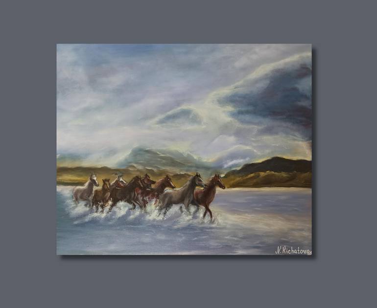 Original Contemporary Horse Painting by Natalia Kichatova