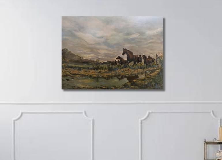 Original Contemporary Horse Painting by Natalia Kichatova