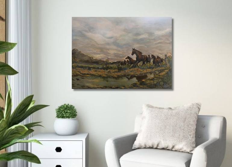 Original Contemporary Horse Painting by Natalia Kichatova