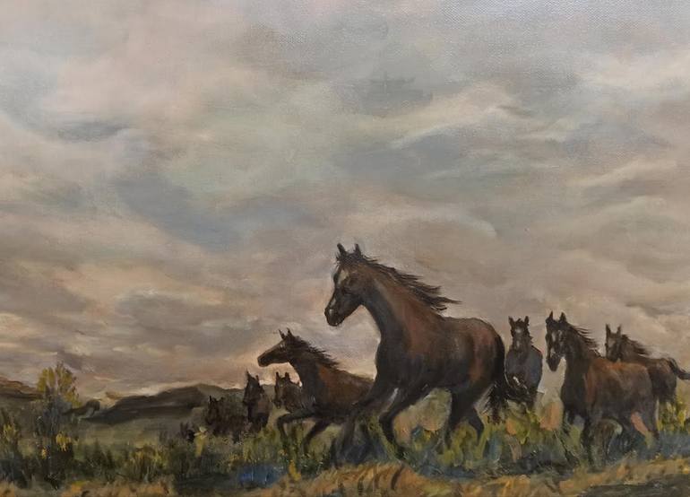 Original Contemporary Horse Painting by Natalia Kichatova