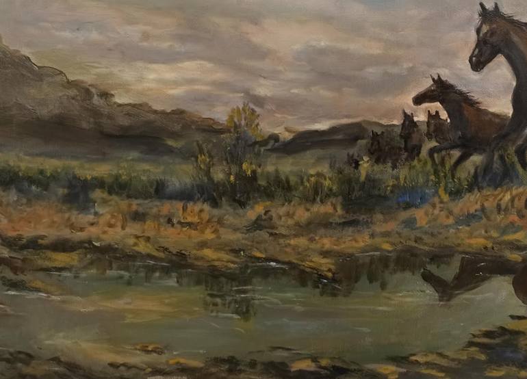 Original Contemporary Horse Painting by Natalia Kichatova