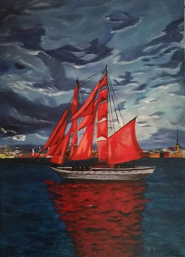Print of Impressionism Ship Paintings by NATALIA KICHATOVA