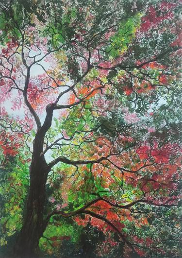 Print of Tree Paintings by NATALIA KICHATOVA