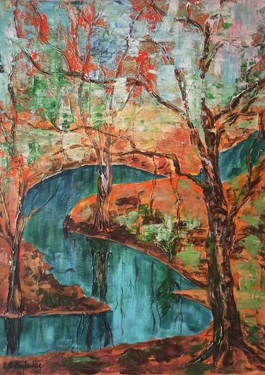 Print of Art Deco Landscape Paintings by NATALIA KICHATOVA