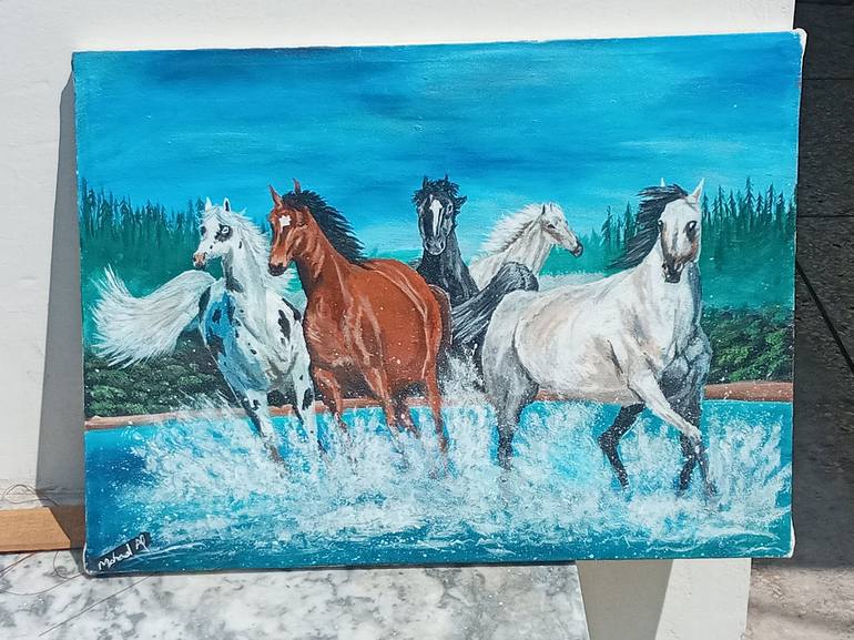 Original Realism Animal Painting by Mahad Awais