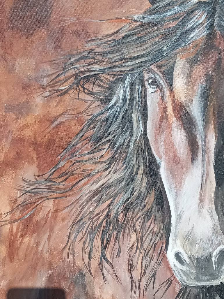 Original Fine Art Horse Painting by Mahad Awais