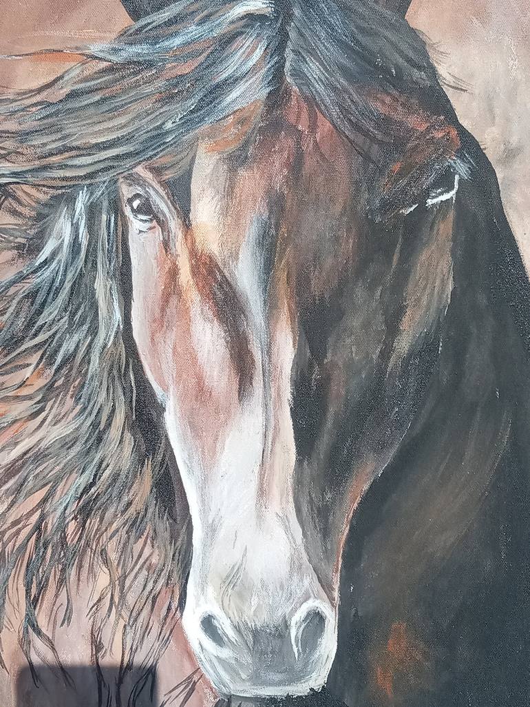 Original Fine Art Horse Painting by Mahad Awais