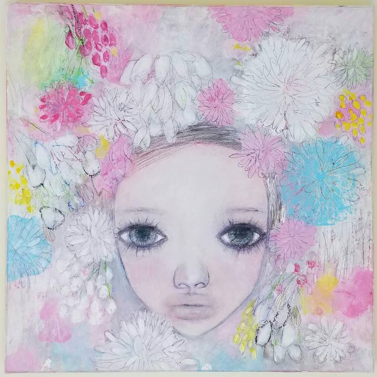 The Woman Who Wanted to Be a Flower Painting by yukiko fujino | Saatchi Art