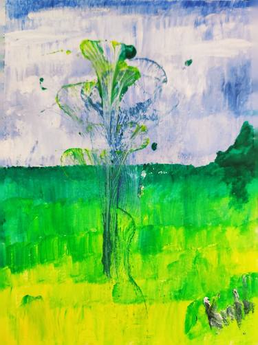Original Abstract Expressionism Beach Painting by Mikhail Karpov