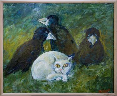 Crows And The White Cat (#124) thumb