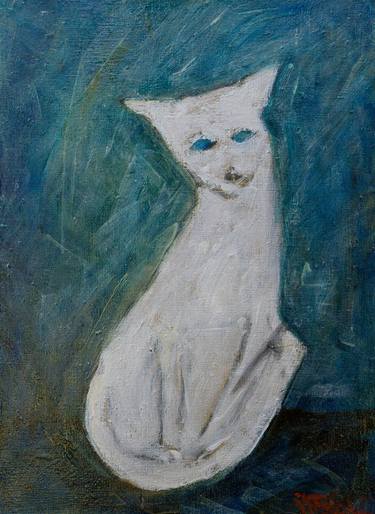 Print of Cats Paintings by Krzysztof Polak