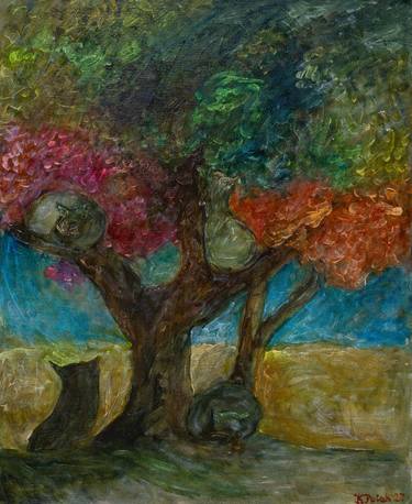 Original Expressionism Tree Paintings by Krzysztof Polak
