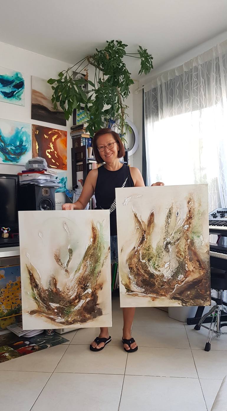 Original Contemporary Abstract Painting by Indira Kakabayeva-Solanik