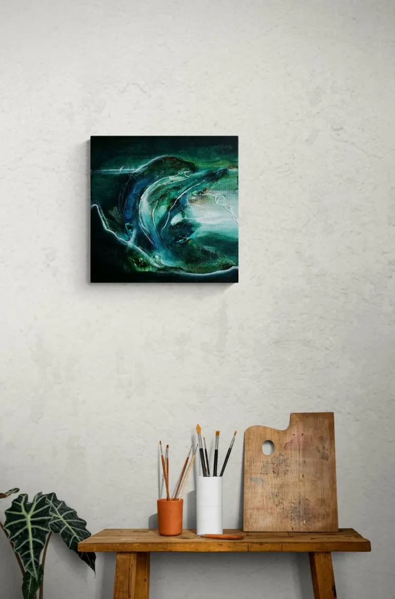 Original Abstract Expressionism Abstract Painting by Indira Kakabayeva-Solanik