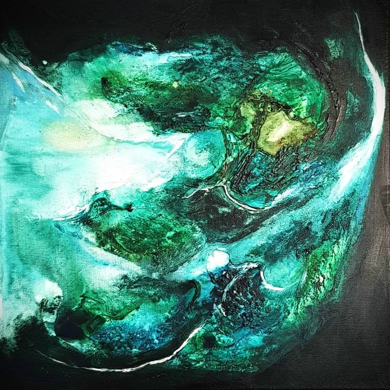 Original Abstract Expressionism Abstract Painting by Indira Kakabayeva-Solanik