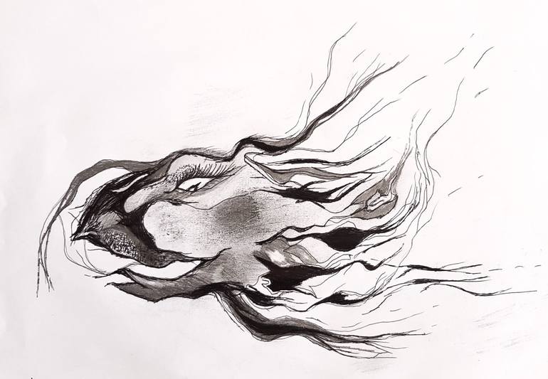 gargoyle drawing black white