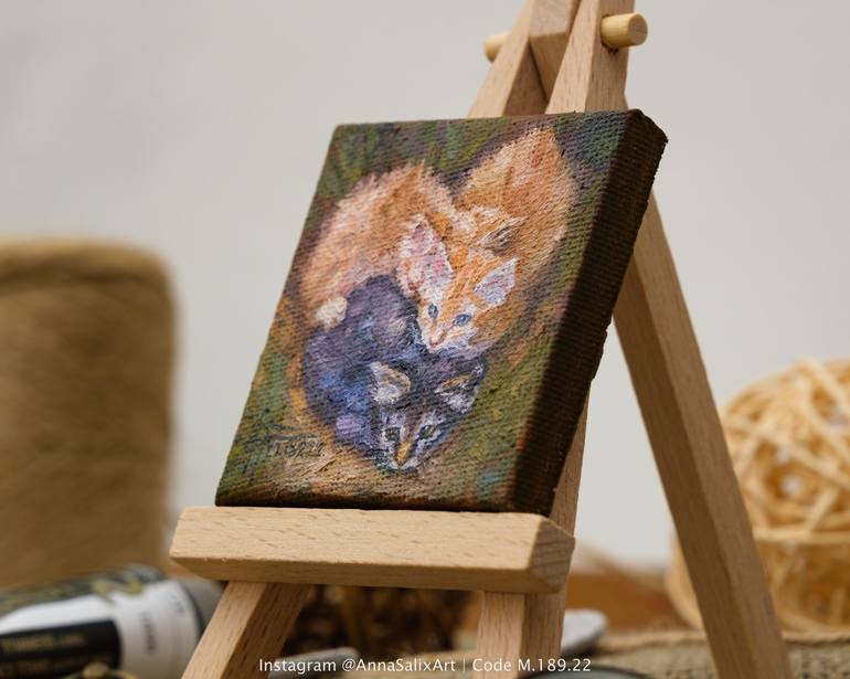 Original Conceptual Cats Painting by Anna Ivanova