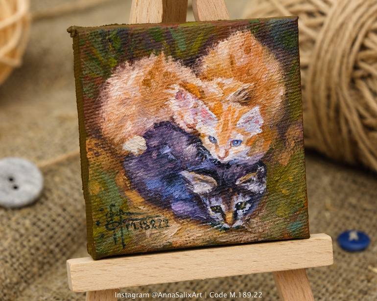 Original Conceptual Cats Painting by Anna Ivanova