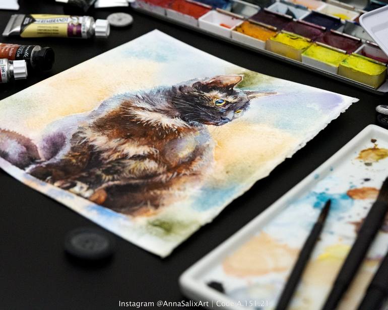 Original Realism Cats Painting by Anna Ivanova