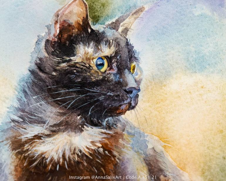 Original Realism Cats Painting by Anna Ivanova