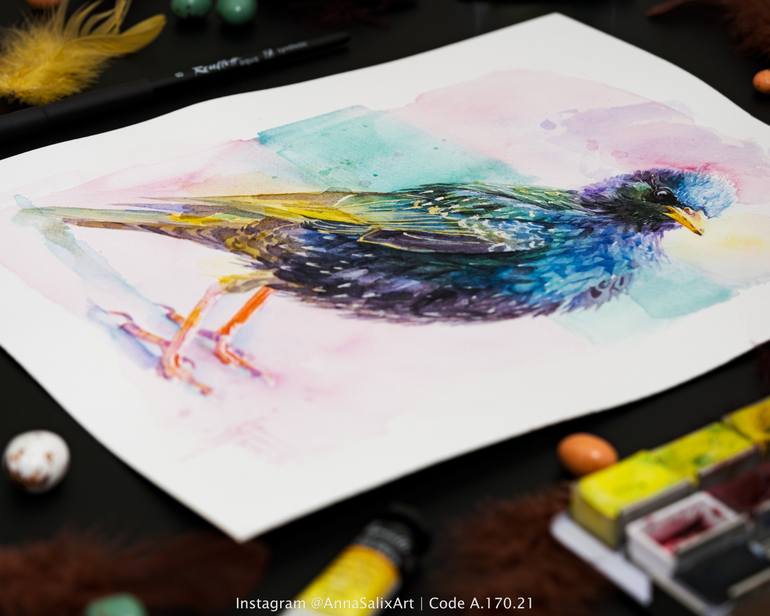 Original Illustration Animal Painting by Anna Ivanova