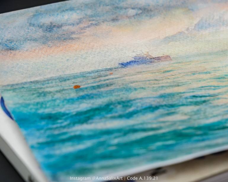 Original Abstract Expressionism Seascape Painting by Anna Ivanova