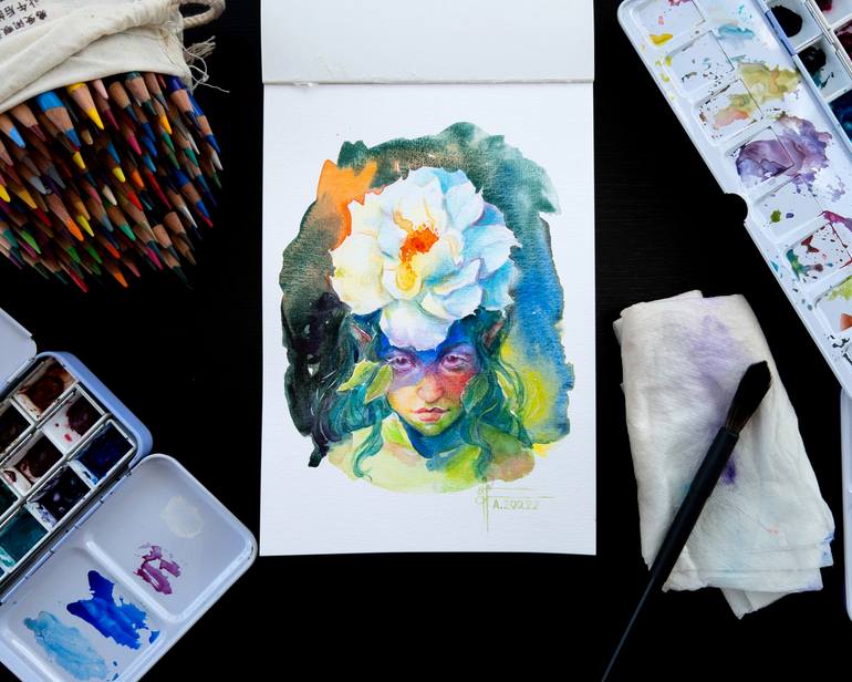 Original Expressionism People Painting by Anna Ivanova