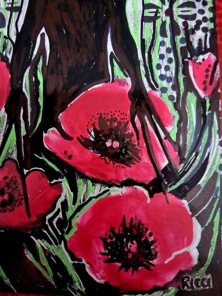 Original Abstract Expressionism People Painting by Ricci Ricci