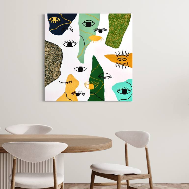 Original Abstract Geometric Painting by Lena Bera-Pancini