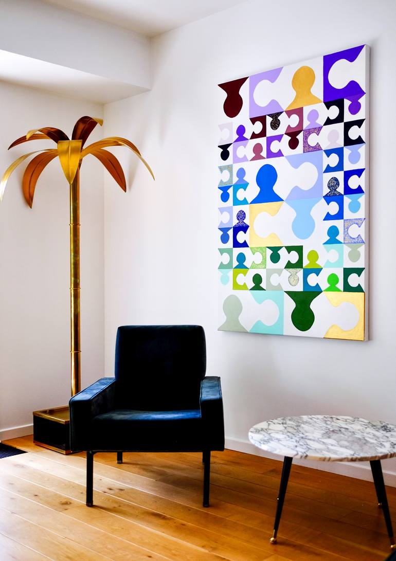 Original Abstract People Painting by Lena Bera-Pancini